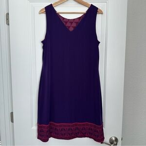 Magnolia Grace Reversible Purple and Geometric Dress with Decorative Trim